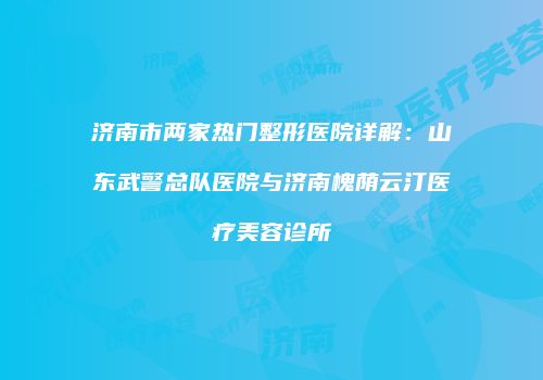 济南市两家热门整形医院详解：山东武警总队医院与济南槐荫云汀医疗美容诊所