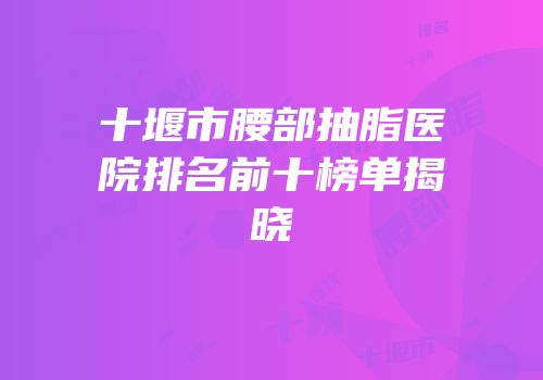 十堰市腰部抽脂医院排名前十榜单揭晓