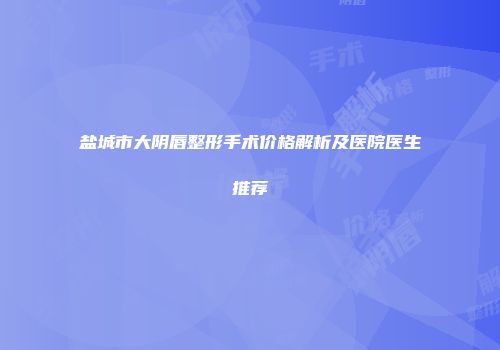 盐城市大阴唇整形手术价格解析及医院医生推荐