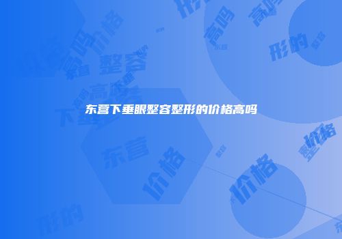东营下垂眼整容整形的价格高吗
