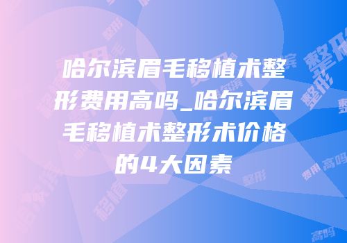 哈尔滨眉毛移植术整形费用高吗_哈尔滨眉毛移植术整形术价格的4大因素