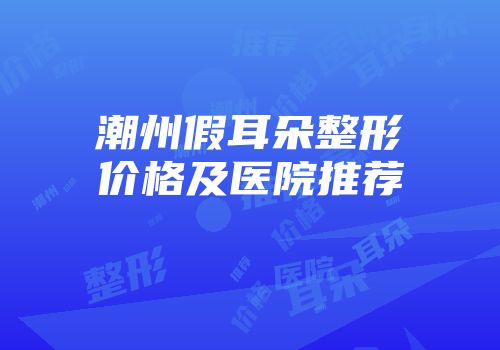 潮州假耳朵整形价格及医院推荐