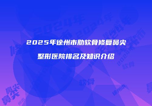 2025年徐州市肋软骨修复鼻尖整形医院排名及知识介绍