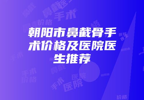 朝阳市鼻截骨手术价格及医院医生推荐