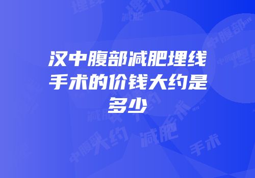 汉中腹部减肥埋线手术的价钱大约是多少