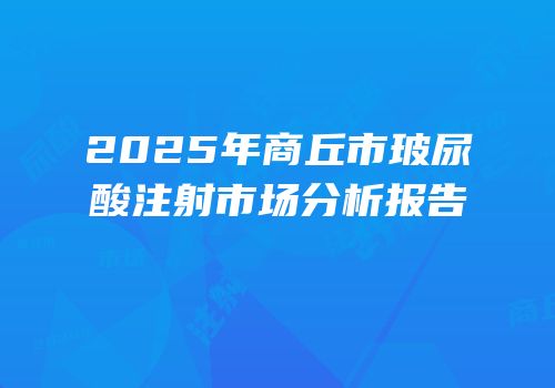 2025年商丘市玻尿酸注射市场分析报告