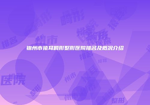 锦州市猿耳畸形整形医院排名及概况介绍