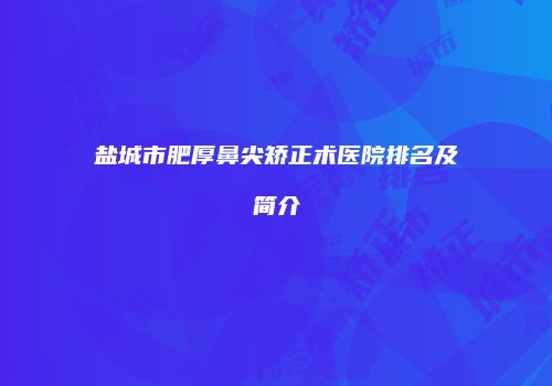 盐城市肥厚鼻尖矫正术医院排名及简介