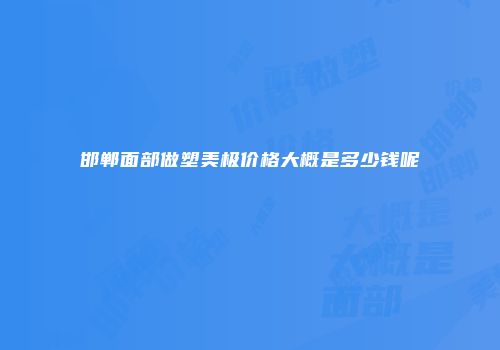邯郸面部做塑美极价格大概是多少钱呢