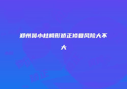 郑州鼻小柱畸形矫正修复风险大不大