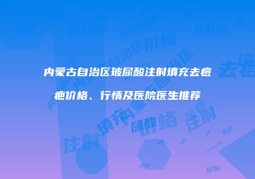 内蒙古自治区玻尿酸注射填充去痘疤价格、行情及医院医生推荐