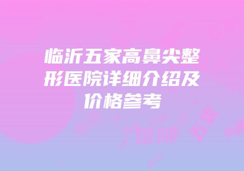 临沂五家高鼻尖整形医院详细介绍及价格参考
