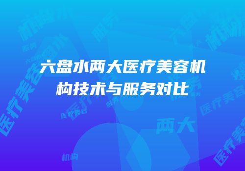 六盘水两大医疗美容机构技术与服务对比