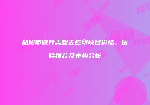 益阳市微针美塑去痘印项目价格、医院推荐及走势分析