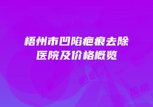 梧州市凹陷疤痕去除医院及价格概览