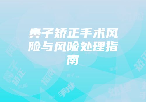 鼻子矫正手术风险与风险处理指南