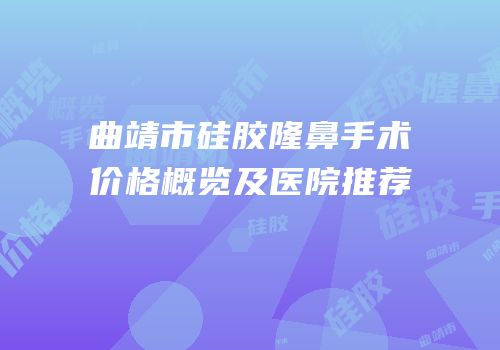 曲靖市硅胶隆鼻手术价格概览及医院推荐