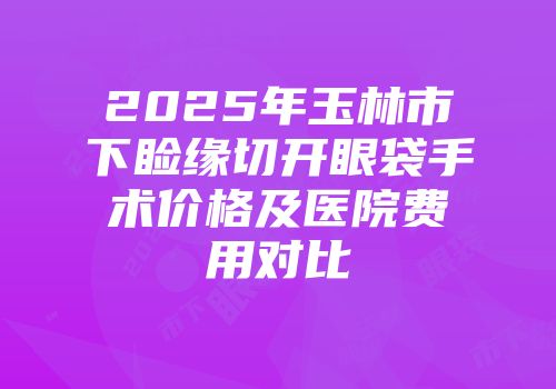 2025年玉林市下睑缘切开眼袋手术价格及医院费用对比