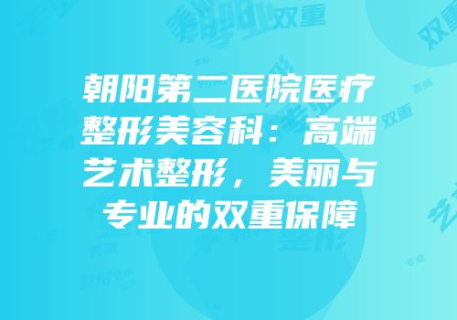朝阳第二医院医疗整形美容科：高端艺术整形，美丽与专业的双重保障