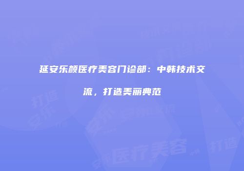 延安乐颜医疗美容门诊部：中韩技术交流，打造美丽典范