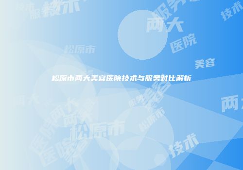 松原市两大美容医院技术与服务对比解析