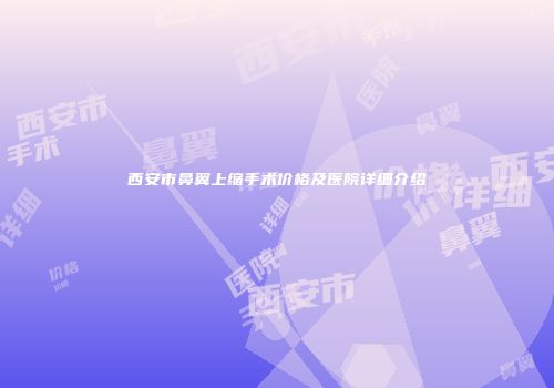 西安市鼻翼上缩手术价格及医院详细介绍