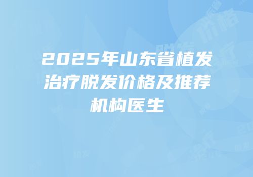 2025年山东省植发治疗脱发价格及推荐机构医生