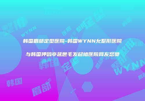 韩国眉部定型医院-韩国WYNN允整形医院与韩国狎鸥亭延世毛发移植医院网友怒赞
