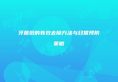 牙菌斑的有效去除方法与日常预防策略