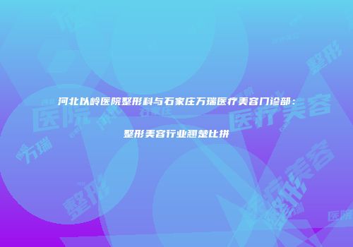 河北以岭医院整形科与石家庄万瑞医疗美容门诊部：整形美容行业翘楚比拼