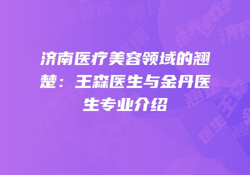 济南医疗美容领域的翘楚：王森医生与金丹医生专业介绍