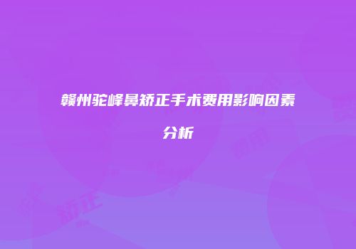 赣州驼峰鼻矫正手术费用影响因素分析