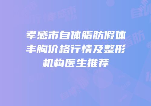 孝感市自体脂肪假体丰胸价格行情及整形机构医生推荐