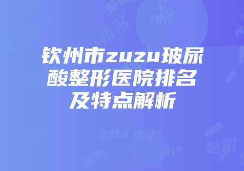 钦州市zuzu玻尿酸整形医院排名及特点解析