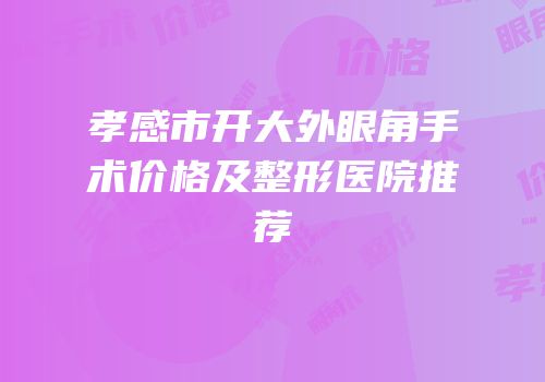 孝感市开大外眼角手术价格及整形医院推荐