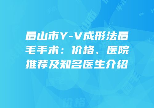 眉山市Y-V成形法眉毛手术：价格、医院推荐及知名医生介绍