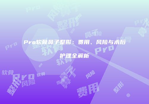 Pro软骨鼻子整形：费用、风险与术后护理全解析