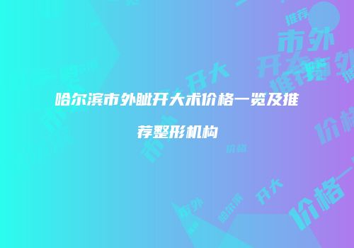 哈尔滨市外眦开大术价格一览及推荐整形机构