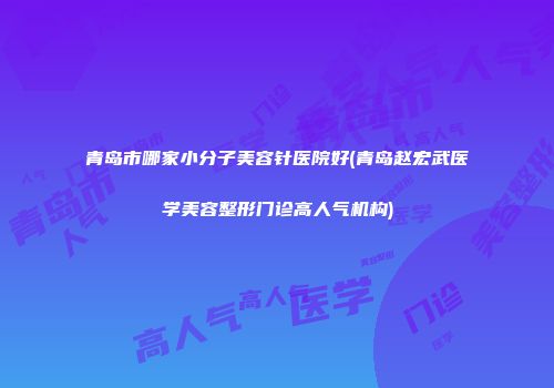 青岛市哪家小分子美容针医院好(青岛赵宏武医学美容整形门诊高人气机构)