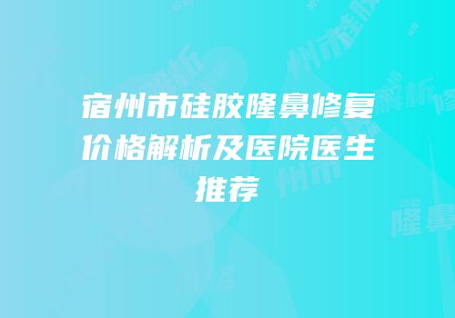 宿州市硅胶隆鼻修复价格解析及医院医生推荐