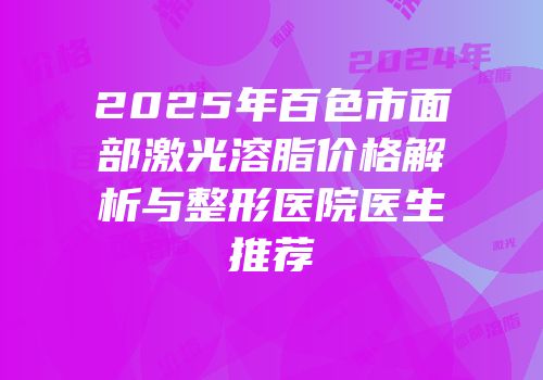 2025年百色市面部激光溶脂价格解析与整形医院医生推荐