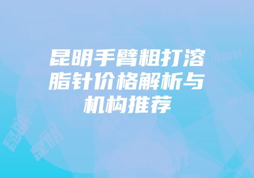 昆明手臂粗打溶脂针价格解析与机构推荐