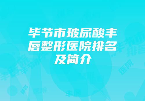 毕节市玻尿酸丰唇整形医院排名及简介