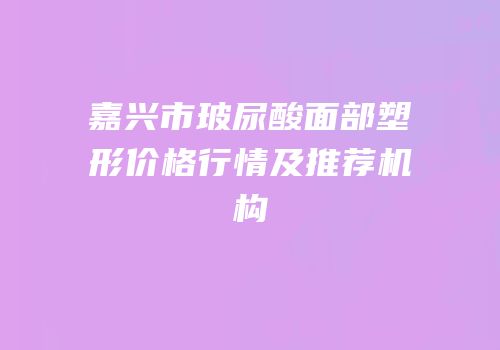 嘉兴市玻尿酸面部塑形价格行情及推荐机构