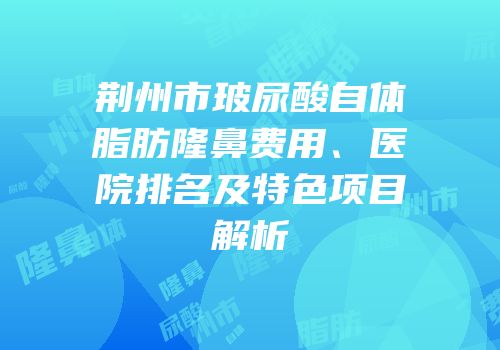 荆州市玻尿酸自体脂肪隆鼻费用、医院排名及特色项目解析