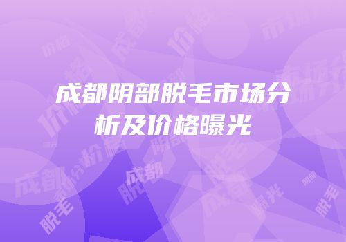 成都阴部脱毛市场分析及价格曝光