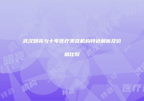 武汉明亮与十年医疗美容机构特色解析及价格比较