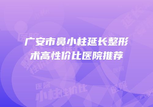 广安市鼻小柱延长整形术高性价比医院推荐
