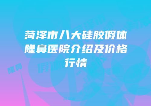 菏泽市八大硅胶假体隆鼻医院介绍及价格行情