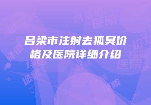 吕梁市注射去狐臭价格及医院详细介绍